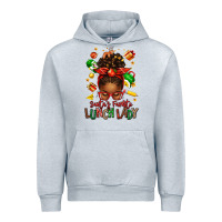 Heather Grey santas favorite lunch lady afro messy bun Urban Hoodie - texasbilliewilder