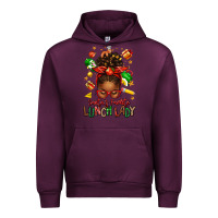 Mauve Wine santas favorite lunch lady afro messy bun Urban Hoodie - texasbilliewilder