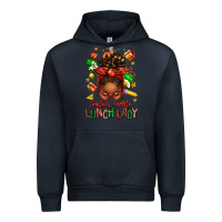 Navy santas favorite lunch lady afro messy bun Urban Hoodie - texasbilliewilder