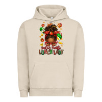 Pigment French Oak santas favorite lunch lady afro messy bun Urban Hoodie - texasbilliewilder