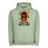 Pigment Oil Green santas favorite lunch lady afro messy bun Urban Hoodie - texasbilliewilder
