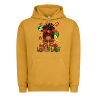 Pigment Peanut Butter santas favorite lunch lady afro messy bun Urban Hoodie - texasbilliewilder