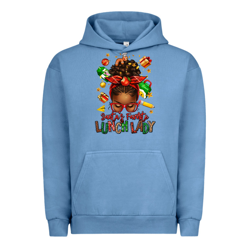 Santas Favorite Lunch Lady Afro Messy Bun Urban Hoodie by texasbilliewilder | Teevron