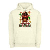 Pigment Pistachio santas favorite lunch lady afro messy bun Urban Hoodie - texasbilliewilder
