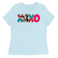 Baby Blue xoxo holstein cow Ladies Tee - AdoDesignShop