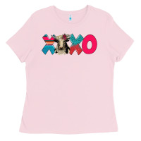 Bubblegum Pink xoxo holstein cow Ladies Tee - AdoDesignShop