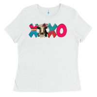 White xoxo holstein cow Ladies Tee - AdoDesignShop