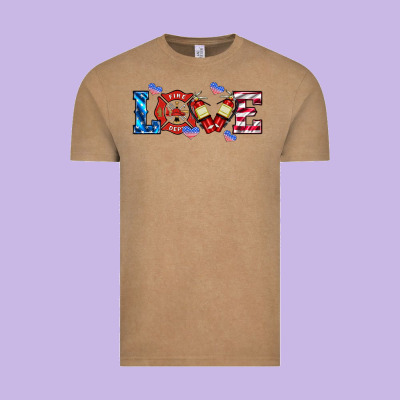Firefighter Love Vintage Tee Designed By Hra Design Shop