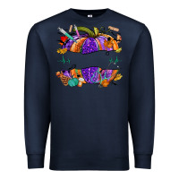 Navy halloween nurse pumpkin custom name Premium Sweatshirt - NancyCooperArtShop