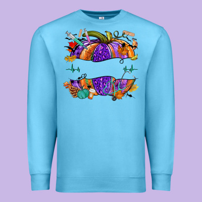 Halloween Nurse Pumpkin Custom Name Premium Sweatshirt Designed By Nancycooperartshop