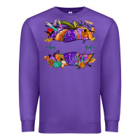 Purple halloween nurse pumpkin custom name Premium Sweatshirt - NancyCooperArtShop