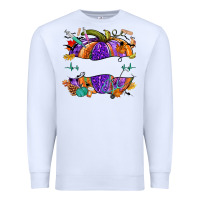 White halloween nurse pumpkin custom name Premium Sweatshirt - NancyCooperArtShop