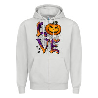 Dove Grey Love Halloween Zipper Hoodie - Jasminsmagicworld