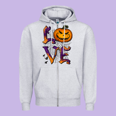 Love Halloween Zipper Hoodie Designed By Jasminsmagicworld