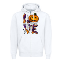 White Love Halloween Zipper Hoodie - Jasminsmagicworld