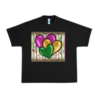 Black mardi gras heart Urban Heavy Tee - BarkalooDesign