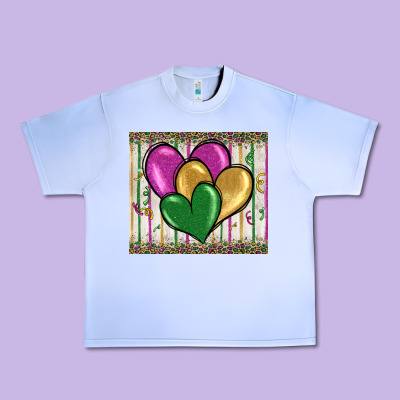 Mardi Gras Heart Urban Heavy Tee Designed By Barkaloodesign