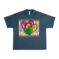 Midnight Navy mardi gras heart Urban Heavy Tee - BarkalooDesign