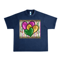 Navy mardi gras heart Urban Heavy Tee - BarkalooDesign