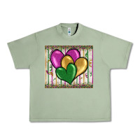 Oil Green mardi gras heart Urban Heavy Tee - BarkalooDesign