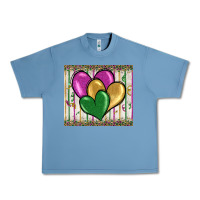 Pebble Blue mardi gras heart Urban Heavy Tee - BarkalooDesign