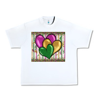 White mardi gras heart Urban Heavy Tee - BarkalooDesign