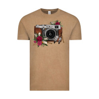 Vintage Coffee floral feather vintage camera Vintage Tee - FaDigitalArtStudio