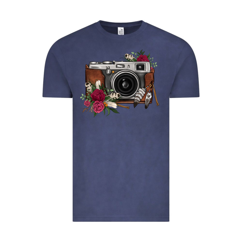 Floral Feather Vintage Camera Vintage Tee by FaDigitalArtStudio | Teevron