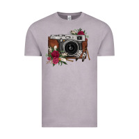 Vintage Zinc floral feather vintage camera Vintage Tee - FaDigitalArtStudio