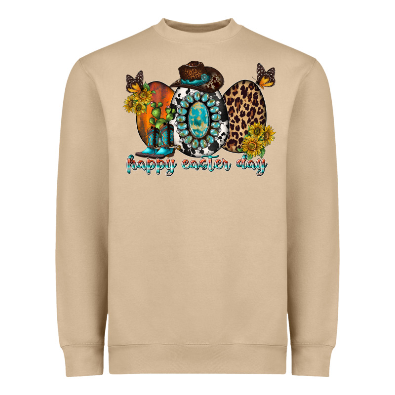 Happy Easter Egg Western Heavyweight Sweatshirt by RacoonDesign | Teevron