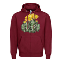 Burgundy texas rainbow cactus Zipper Hoodie - LillyAllenDesigns