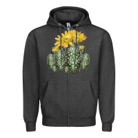 Charcoal Heather texas rainbow cactus Zipper Hoodie - LillyAllenDesigns