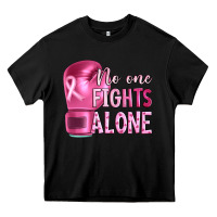 Black Breast cancer no one fights alone boxing Heavy Core Tee - Artiststas