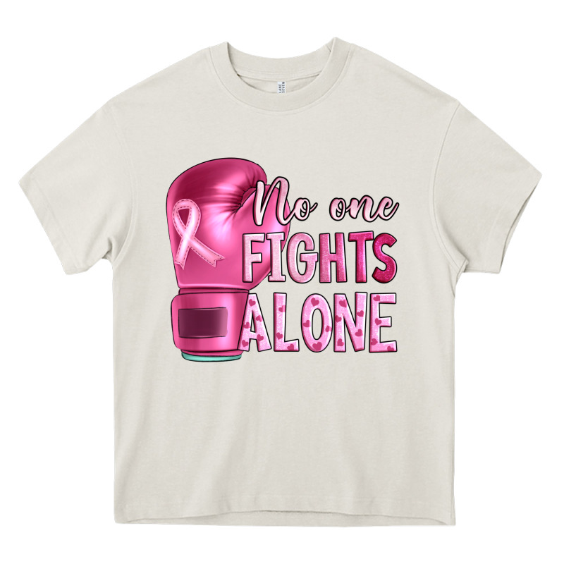 Breast Cancer No One Fights Alone Boxing Heavy Core Tee by Artiststas | Teevron