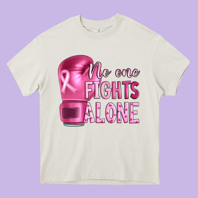 Breast Cancer No One Fights Alone Boxing Heavy Core Tee Designed By Artiststas