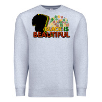 Heather Grey black is beautiful Premium Sweatshirt - NancyCooperArtShop