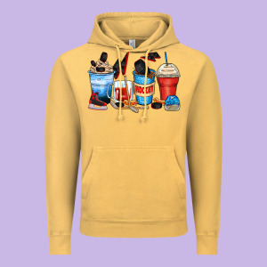 Hockey Begins After Coffee Cups Vintage Hoodie Designed By Zillion Design Studio