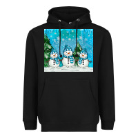 Black snowman Heavyweight Hoodie - MaliasSmallBusiness