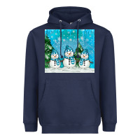 Navy snowman Heavyweight Hoodie - MaliasSmallBusiness