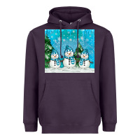 Plum snowman Heavyweight Hoodie - MaliasSmallBusiness