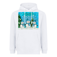 White snowman Heavyweight Hoodie - MaliasSmallBusiness