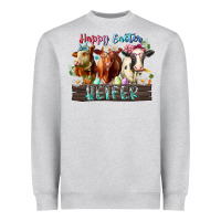 Heather Grey happy easter heifer Heavyweight Sweatshirt - RacoonDesign