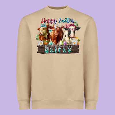 Happy Easter Heifer Heavyweight Sweatshirt Designed By Racoondesign