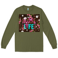Army Green nurse life with pearls Long Sleeve Tee - AdoDesignShop