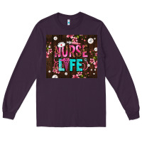 Plum nurse life with pearls Long Sleeve Tee - AdoDesignShop