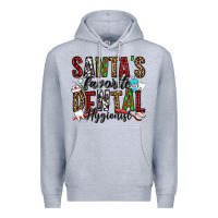 Heather Grey santa's favorite dental hygienist Premium Hoodie - Jasminsmagicworld