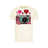 Vintage Arctic floral heart pink leopard vintage camera Vintage Tee - FaDigitalArtStudio