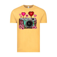 Vintage Mustard floral heart pink leopard vintage camera Vintage Tee - FaDigitalArtStudio