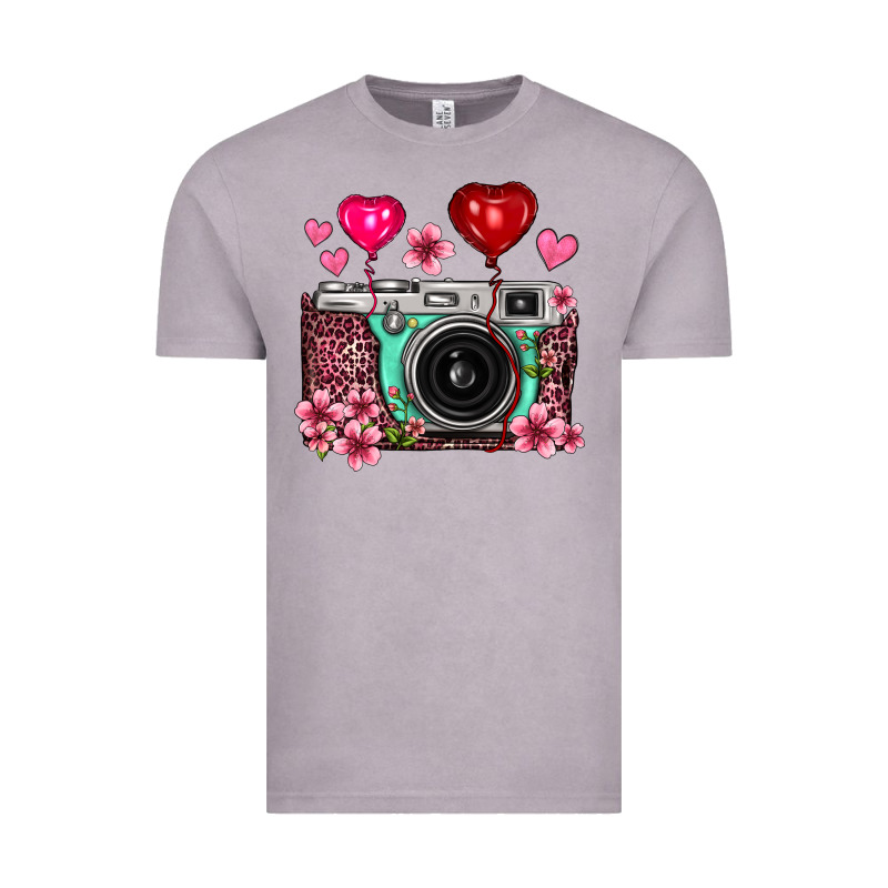 Floral Heart Pink Leopard Vintage Camera Vintage Tee by FaDigitalArtStudio | Teevron