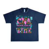 Navy i became a cna because your life is worth my time Urban Heavy Tee - AdoDesignShop